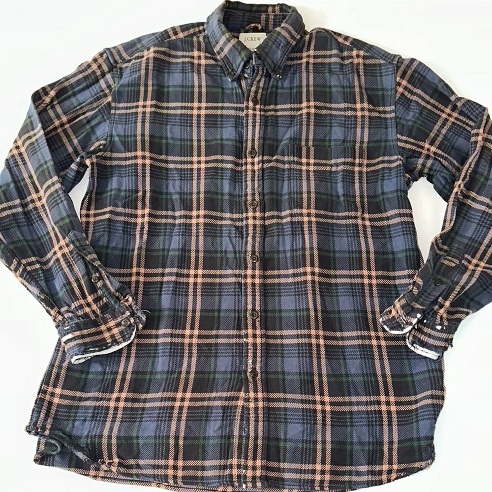J CREW MENS DISTRESSED FLANNEL